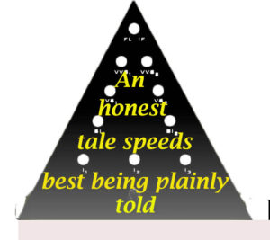 An honest tale speeds best being plainly told