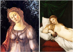Botticelli Primavera and Titian Venus, which is the sexier? In relation to events in Forest Grove and Shakespeare's sonnet 129