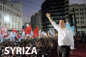Image of Syriza's rally and Tsipras as illustration of a Shakesperean line "it was Greek to me"