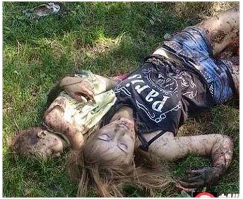 picture of mother and child killed by ukrainian cannon