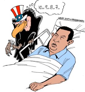 Uncle Sam waiting for Chavez' death to gobble up Venezuela